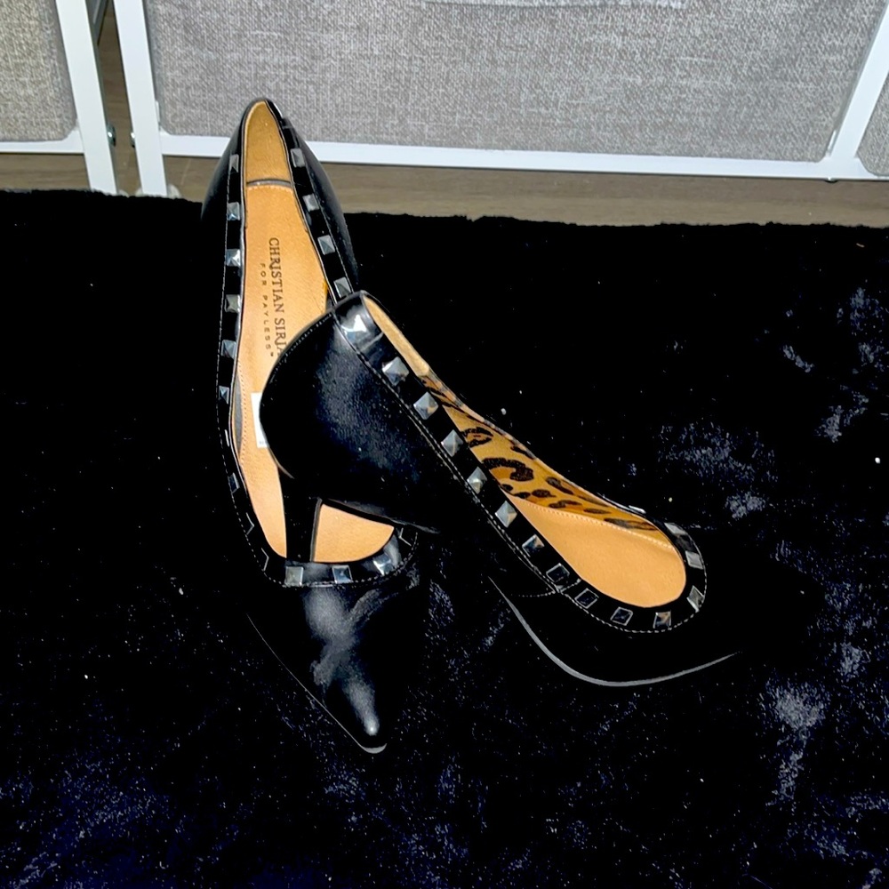 Christian Siriano black studded pumps never worn!